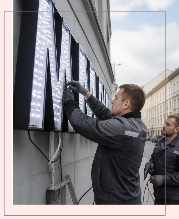 Изготовление и монтаж светодиодных LED вывесок в Севастополе