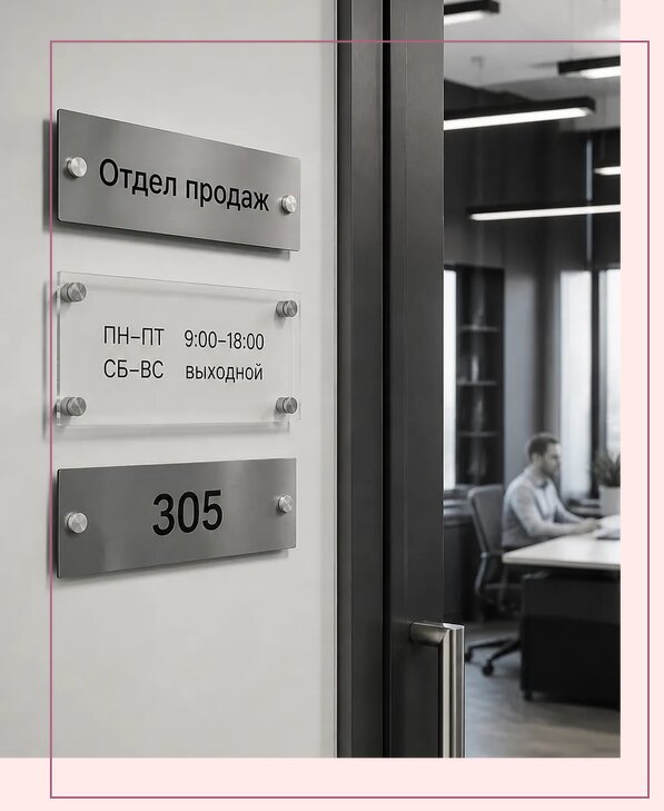 Офисные таблички на дверь в Севастополе по цене от 5057 р. | Аванза-Сев